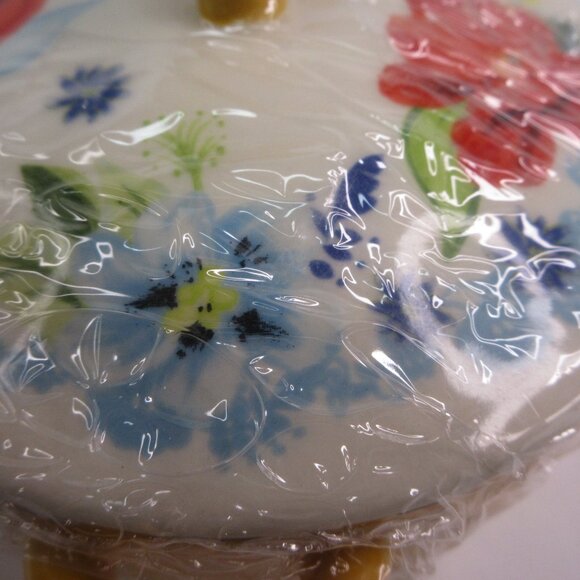 Pioneer Woman Mini Casserole Spring Bouquet Floral Yellow Stoneware Cocotte New - Picture 9 of 10